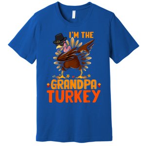 Im The Grandpa Turkey Thanksgiving Dabbing Turkey Family Funny Gift Premium T-Shirt