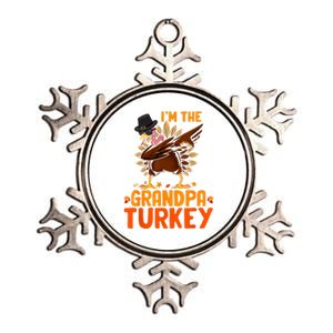 Im The Grandpa Turkey Thanksgiving Dabbing Turkey Family Funny Gift Metallic Star Ornament