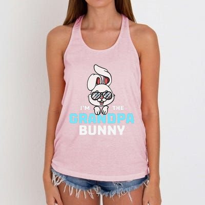 I'm The Grandpa Bunny Matching Family Easter Party Women's Knotted Racerback Tank