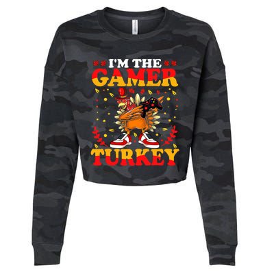 I'm The Gamer Turkey Gaming Boys Happy Funny Thanksgiving Cropped Pullover Crew