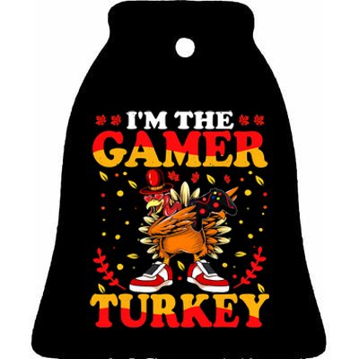 I'm The Gamer Turkey Gaming Boys Happy Funny Thanksgiving Ceramic Bell Ornament