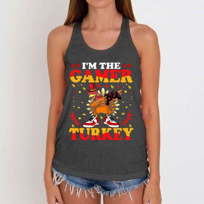 I'm The Gamer Turkey Gaming Boys Happy Funny Thanksgiving Women's Knotted Racerback Tank