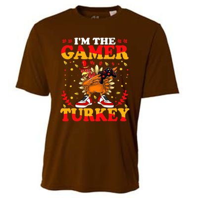 I'm The Gamer Turkey Gaming Boys Happy Funny Thanksgiving Cooling Performance Crew T-Shirt