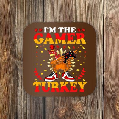 I'm The Gamer Turkey Gaming Boys Happy Funny Thanksgiving Coaster