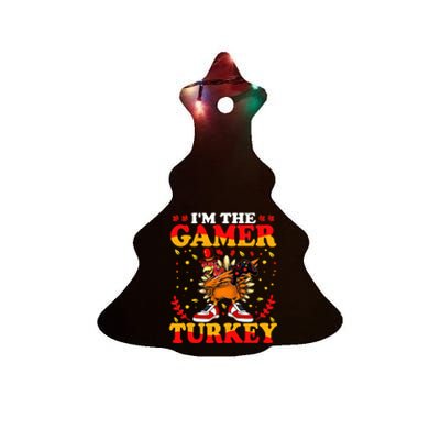 I'm The Gamer Turkey Gaming Boys Happy Funny Thanksgiving Ceramic Tree Ornament