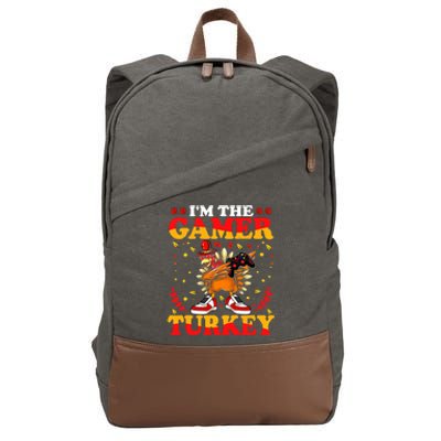 I'm The Gamer Turkey Gaming Boys Happy Funny Thanksgiving Cotton Canvas Backpack