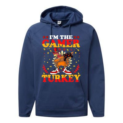 I'm The Gamer Turkey Gaming Boys Happy Funny Thanksgiving Performance Fleece Hoodie