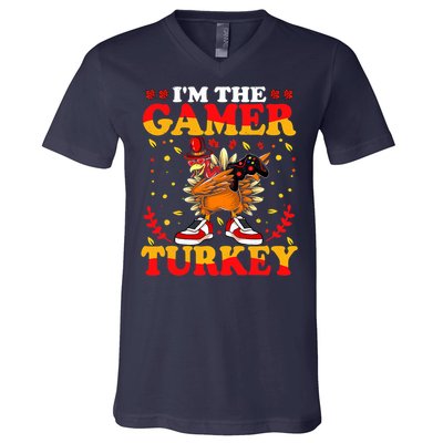 I'm The Gamer Turkey Gaming Boys Happy Funny Thanksgiving V-Neck T-Shirt