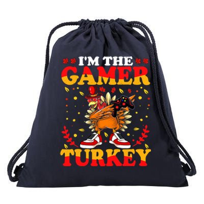 I'm The Gamer Turkey Gaming Boys Happy Funny Thanksgiving Drawstring Bag