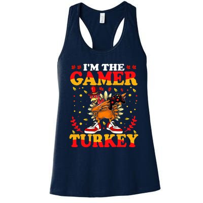 I'm The Gamer Turkey Gaming Boys Happy Funny Thanksgiving Women's Racerback Tank