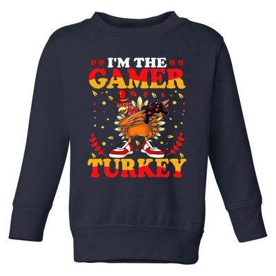 I'm The Gamer Turkey Gaming Boys Happy Funny Thanksgiving Toddler Sweatshirt