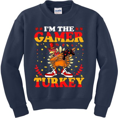 I'm The Gamer Turkey Gaming Boys Happy Funny Thanksgiving Kids Sweatshirt