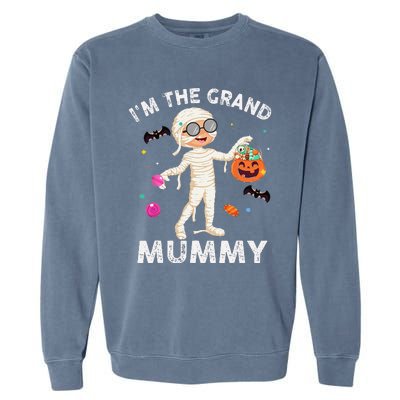 Im The Grand Mummy Funny Grandma Halloween Garment-Dyed Sweatshirt