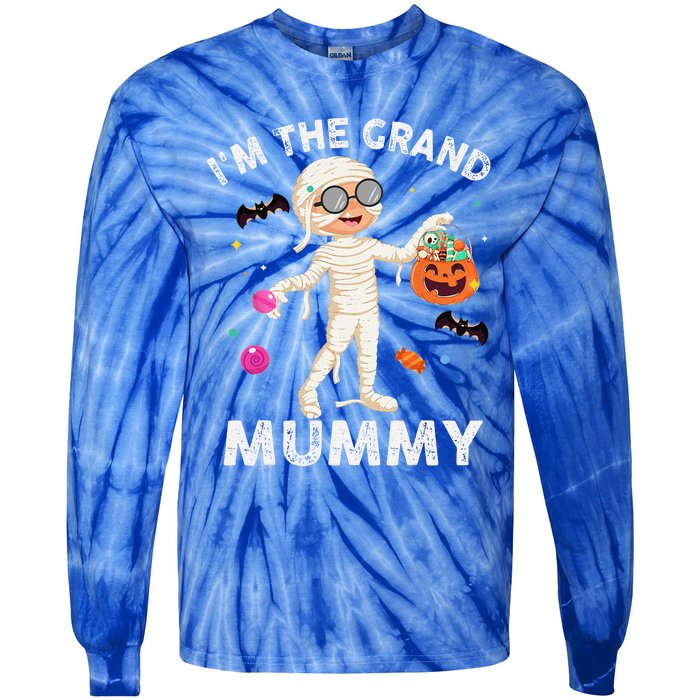 Im The Grand Mummy Funny Grandma Halloween Tie-Dye Long Sleeve Shirt