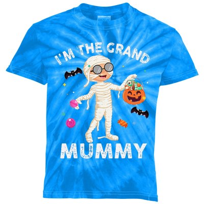 Im The Grand Mummy Funny Grandma Halloween Kids Tie-Dye T-Shirt