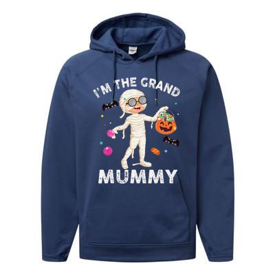 Im The Grand Mummy Funny Grandma Halloween Performance Fleece Hoodie