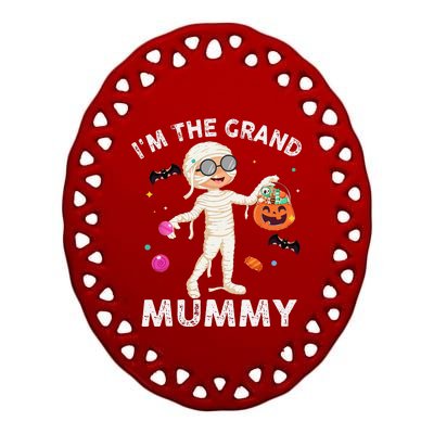 Im The Grand Mummy Funny Grandma Halloween Ceramic Oval Ornament