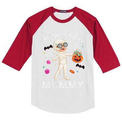 Im The Grand Mummy Funny Grandma Halloween Kids Colorblock Raglan Jersey