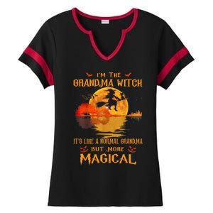 Im The Grandma Witch Its Like A Normal Grandma Halloween Gift Ladies Halftime Notch Neck Tee