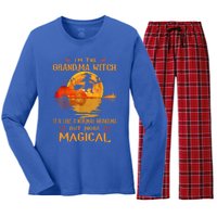 Im The Grandma Witch Its Like A Normal Grandma Halloween Gift Women's Long Sleeve Flannel Pajama Set 