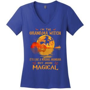 Im The Grandma Witch Its Like A Normal Grandma Halloween Gift Women's V-Neck T-Shirt