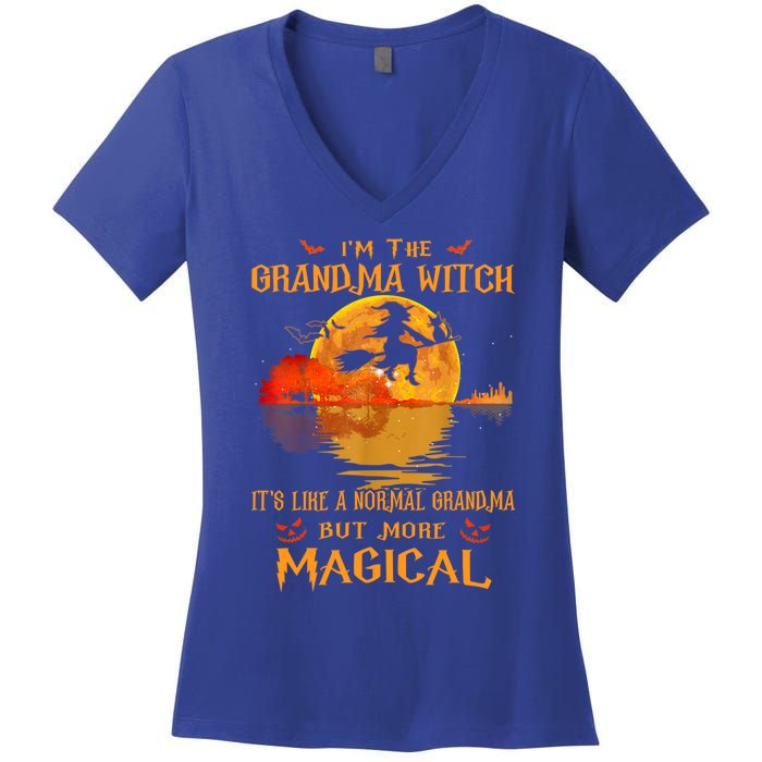 Im The Grandma Witch Its Like A Normal Grandma Halloween Gift Women's V-Neck T-Shirt