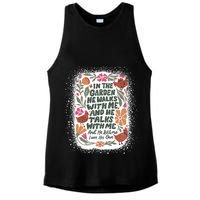 In The Garden He Walks With Me And He Talks With Me Funny Ladies PosiCharge Tri-Blend Wicking Tank