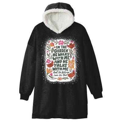 In The Garden He Walks With Me And He Talks With Me Funny Hooded Wearable Blanket