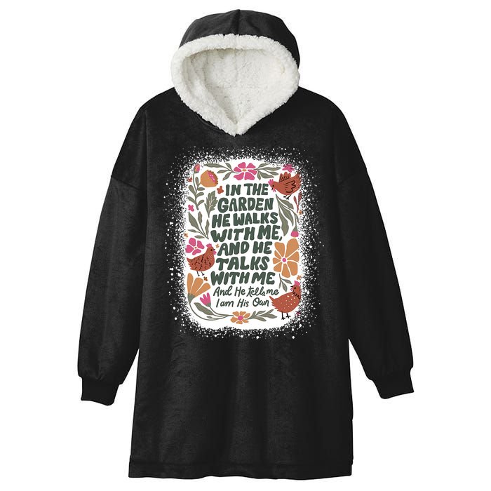 In The Garden He Walks With Me And He Talks With Me Funny Hooded Wearable Blanket
