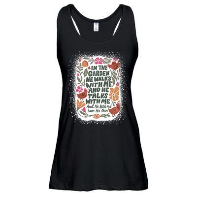 In The Garden He Walks With Me And He Talks With Me Funny Ladies Essential Flowy Tank