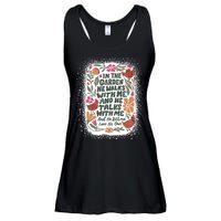 In The Garden He Walks With Me And He Talks With Me Funny Ladies Essential Flowy Tank