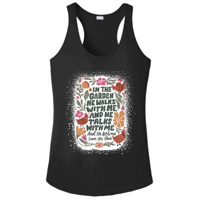 In The Garden He Walks With Me And He Talks With Me Funny Ladies PosiCharge Competitor Racerback Tank