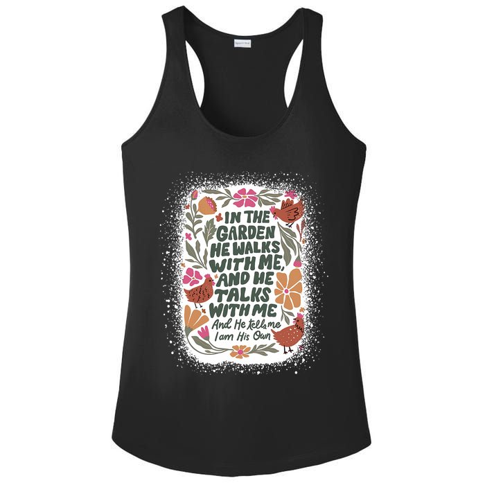 In The Garden He Walks With Me And He Talks With Me Funny Ladies PosiCharge Competitor Racerback Tank