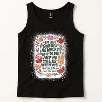 In The Garden He Walks With Me And He Talks With Me Funny Tank Top