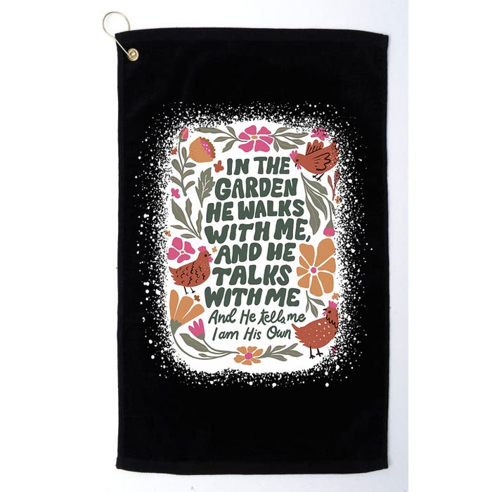 In The Garden He Walks With Me And He Talks With Me Funny Golf Towel
