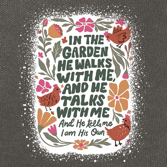 In The Garden He Walks With Me And He Talks With Me Funny Cotton Canvas Backpack