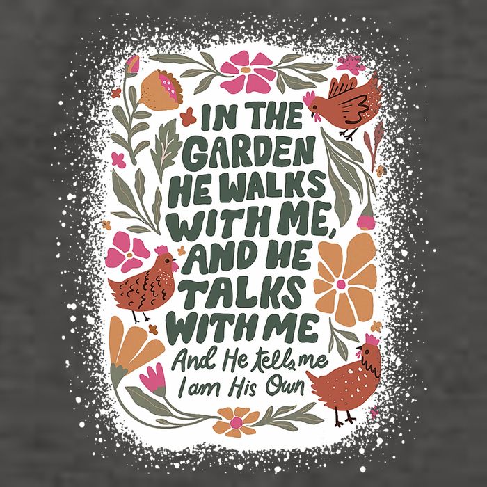 In The Garden He Walks With Me And He Talks With Me Funny Vector Backpack