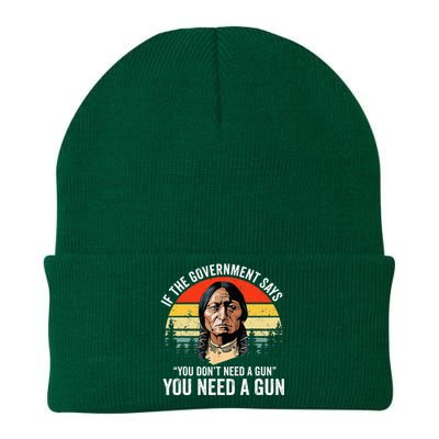 If The Government Says You DonT Need A Gun Funny Quotes Knit Cap Winter Beanie