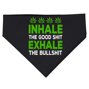 Inhale The Good Shit Exhale Bullshit Cannabis Weed Marijuana USA-Made Doggie Bandana