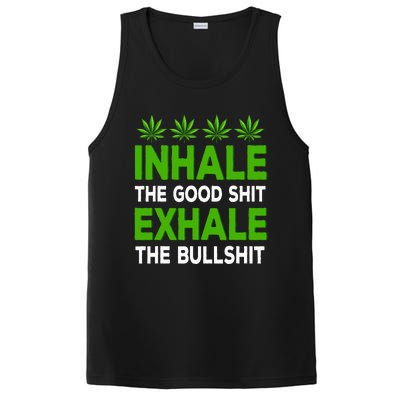 Inhale The Good Shit Exhale Bullshit Cannabis Weed Marijuana PosiCharge Competitor Tank