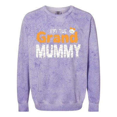 Im The Grand Mummy Funny Family Halloween Colorblast Crewneck Sweatshirt