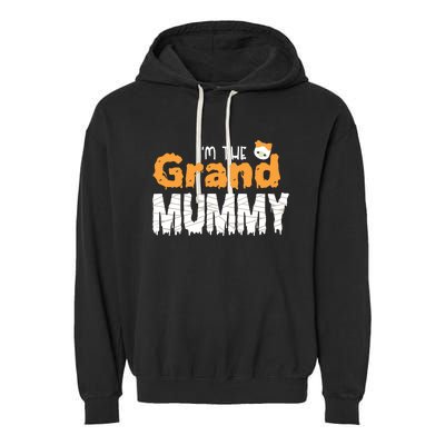 Im The Grand Mummy Funny Family Halloween Garment-Dyed Fleece Hoodie