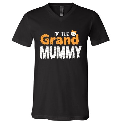 Im The Grand Mummy Funny Family Halloween V-Neck T-Shirt