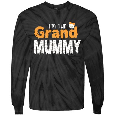 Im The Grand Mummy Funny Family Halloween Tie-Dye Long Sleeve Shirt