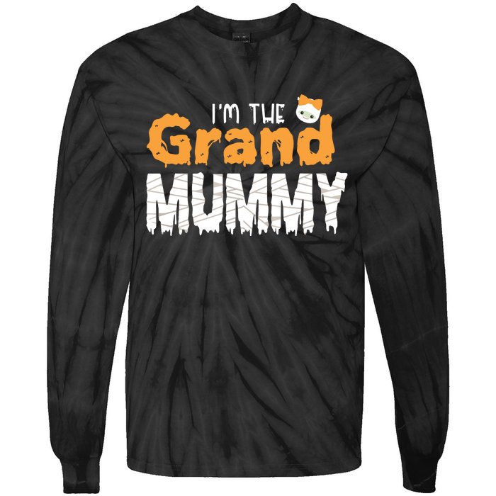 Im The Grand Mummy Funny Family Halloween Tie-Dye Long Sleeve Shirt