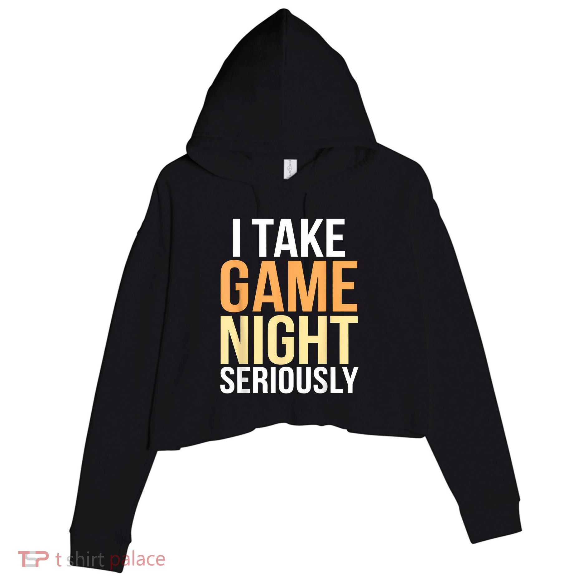I Take Game Night Seriously Board Game Crop Fleece Hoodie