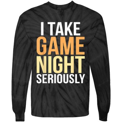 I Take Game Night Seriously Board Game Tie-Dye Long Sleeve Shirt