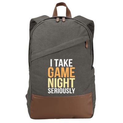 I Take Game Night Seriously Board Game Cotton Canvas Backpack