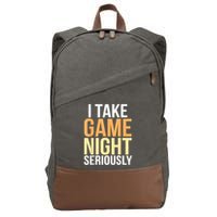 I Take Game Night Seriously Board Game Cotton Canvas Backpack