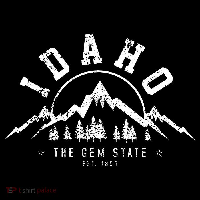 Idaho The Gem State Est 1890 Vintage Mountains Tall T-Shirt